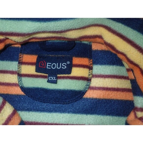 Eous Fleece Jacket Child XL Stripe Equestrian Horse Barn coat liner - Picture 6 of 8